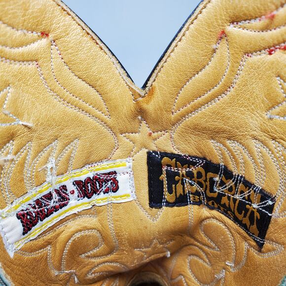 Caborca Leather Pull On Cowboy Western Boots Turquoise Blue Pointed Toe Size 6 - Picture 8 of 10